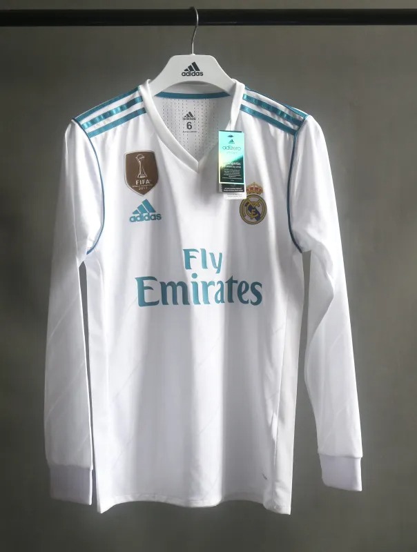 Real Madrid Retro Jersey Home Long Sleeve Soccer Shirt 2017/18