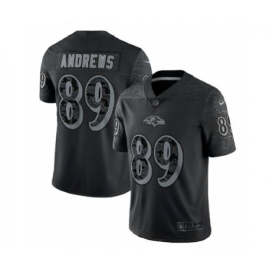 Men's Baltimore Ravens #89 Mark Andrews Black Reflective Limited Stitched Football Jersey - Ujersey