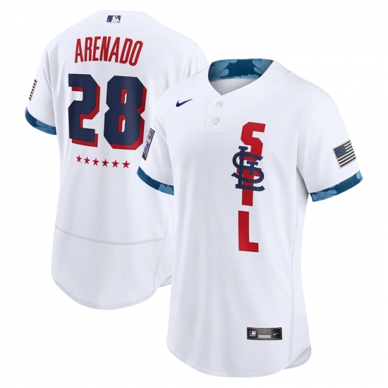 Men's St. Louis Cardinals #28 Nolan Arenado Nike White 2021 MLB All-Star Game Authentic Player Jersey - Ujersey