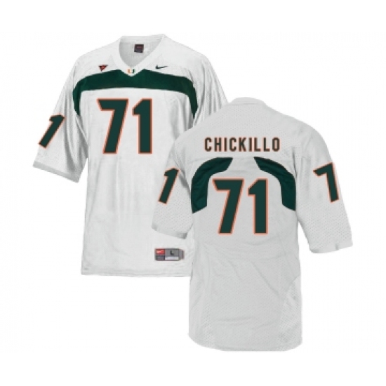 Miami Hurricanes 71 Anthony Chickillo White College Football Jersey - Ujersey