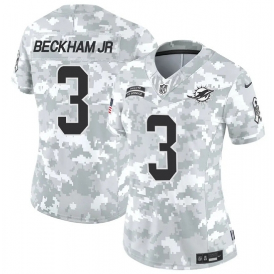 Women's Miami Dolphins #3 Odell Beckham Jr. 2024 F.U.S.E Arctic Camo Salute To Service Limited Stitched Football Jersey(Run Small) - Ujersey