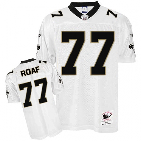 Mitchell And Ness New Orleans Saints #77 Willie Roaf White Authentic NFL Jersey - Ujersey