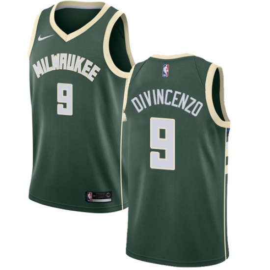 Men's Nike Milwaukee Bucks #9 Donte DiVincenzo Swingman Green NBA Jersey - Icon Edition - Ujersey