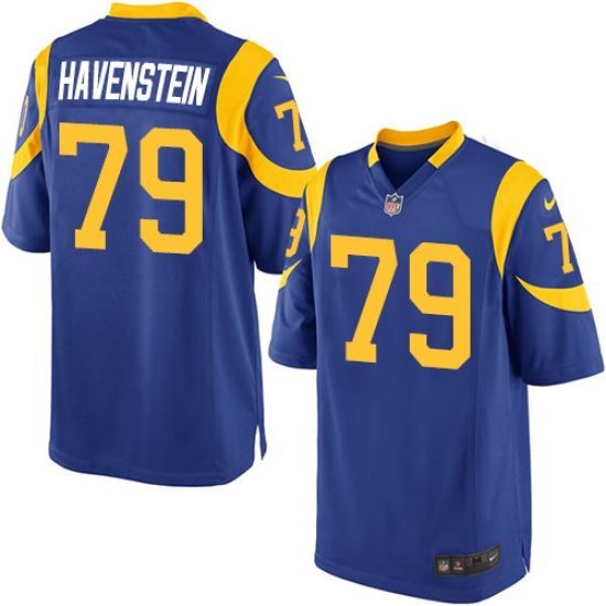 Men's Nike Los Angeles Rams #79 Rob Havenstein Game Royal Blue Alternate NFL Jersey - Ujersey