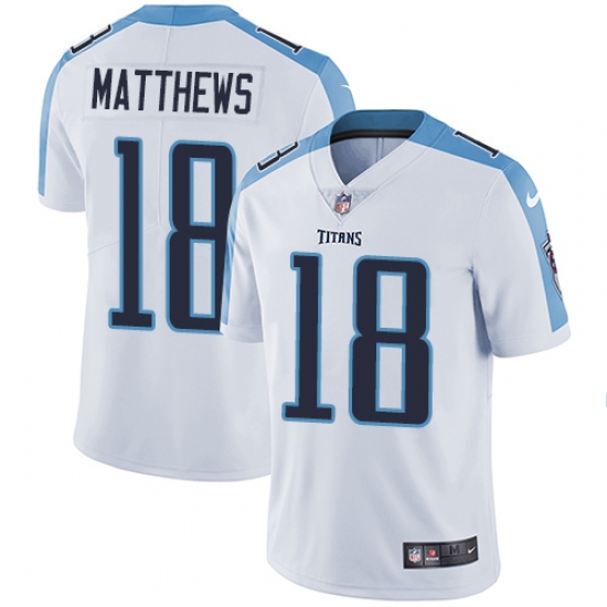 Youth Nike Tennessee Titans #18 Rishard Matthews White Vapor Untouchable Limited Player NFL Jersey - Ujersey