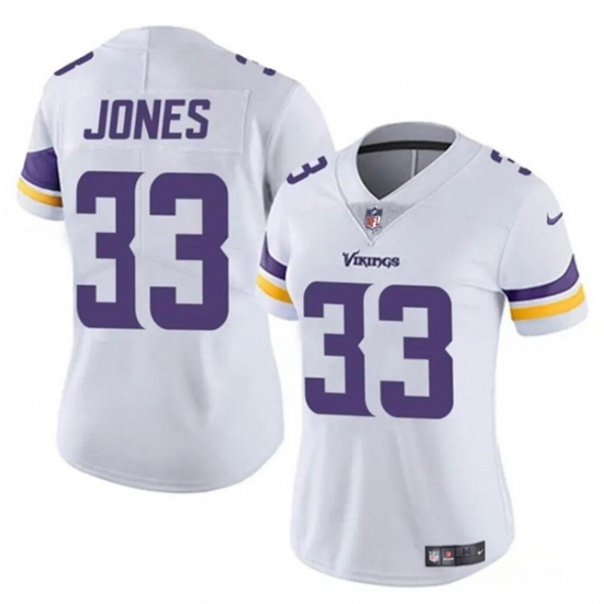 Women's Minnesota Vikings #33 Aaron Jones White Vapor Untouchable Limited Football Stitched Jersey(Run Small) - Ujersey