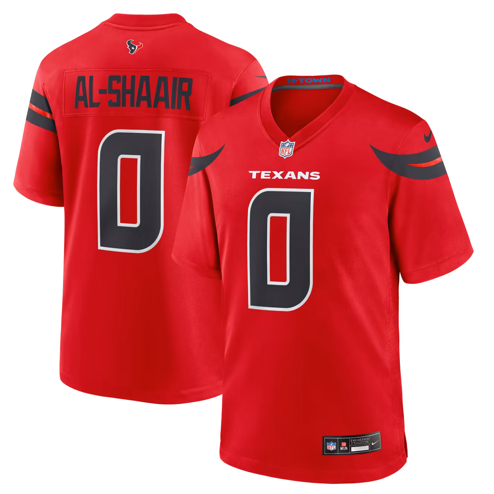Men's Houston Texans Azeez Al-Shaair Nike Red Alternate Game Jersey