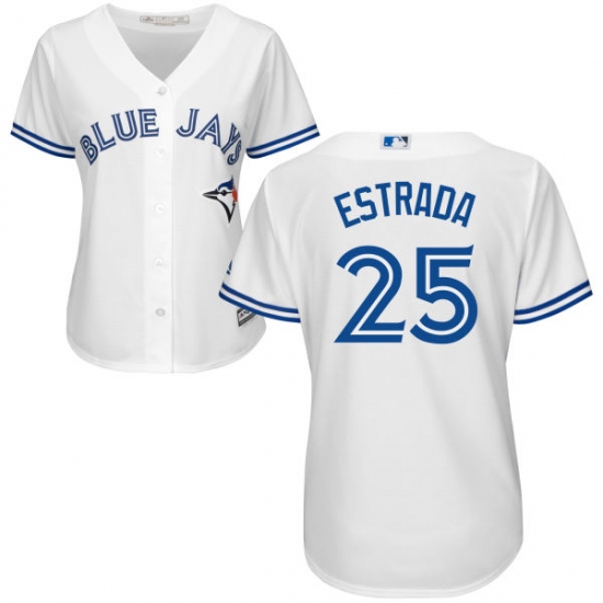Women's Majestic Toronto Blue Jays #25 Marco Estrada Replica White Home MLB Jersey - Ujersey