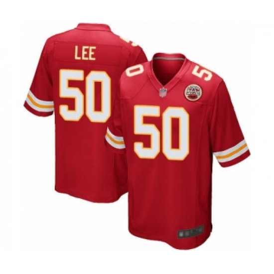 Men's Kansas City Chiefs #50 Darron Lee Game Red Team Color Football Jersey - Ujersey