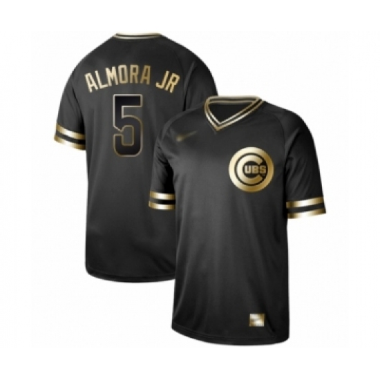Men's Chicago Cubs #5 Albert Almora Jr Authentic Black Gold Fashion Baseball Jersey - Ujersey