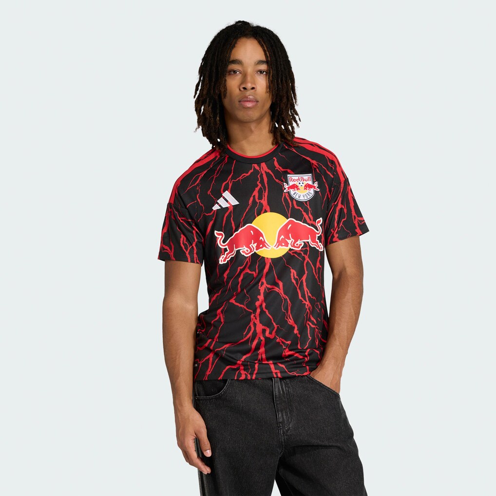 Men's New York Red Bulls adidas Black 2026 The Rooted Kit Replica Jersey - Ujersey