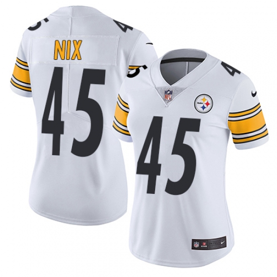 Women's Nike Pittsburgh Steelers #45 Roosevelt Nix White Vapor Untouchable Limited Player NFL Jersey - Ujersey