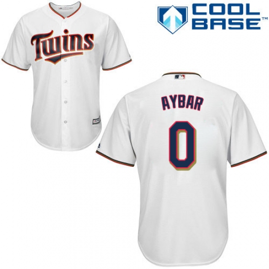 Youth Majestic Minnesota Twins #0 Erick Aybar Authentic White Home Cool Base MLB Jersey - Ujersey