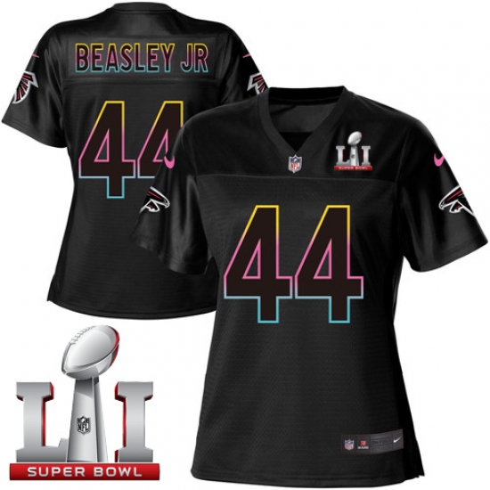 Women's Nike Atlanta Falcons #44 Vic Beasley Game Black Fashion Super Bowl LI 51 NFL Jersey - Ujersey