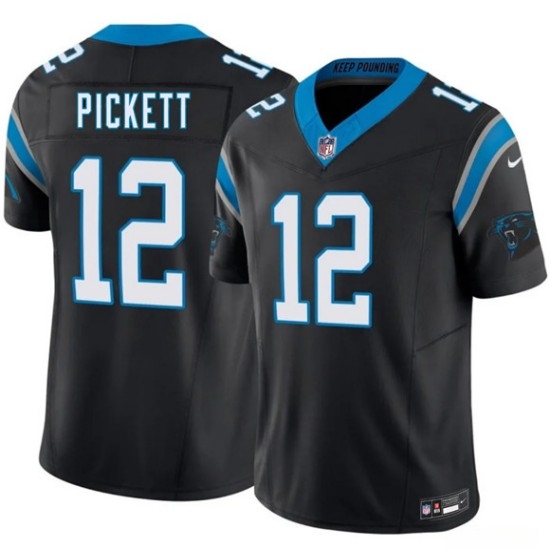 Men's Carolina Panthers #12 Kenny Pickett Black 2026 F.U.S.E. Vapor Limited Football Stitched Jersey - Ujersey