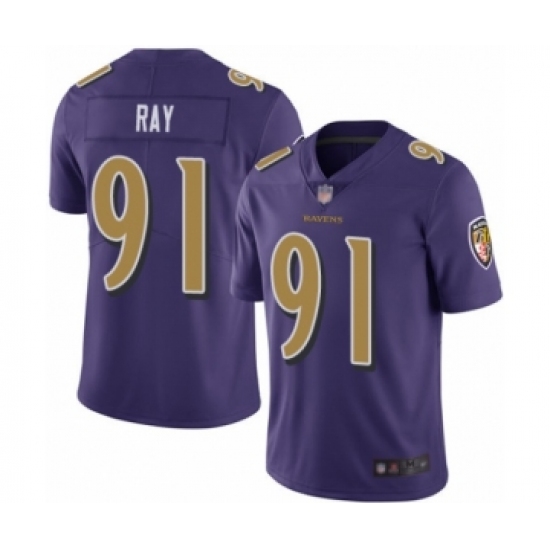 Men's Baltimore Ravens #91 Shane Ray Limited Purple Rush Vapor Untouchable Football Jersey - Ujersey