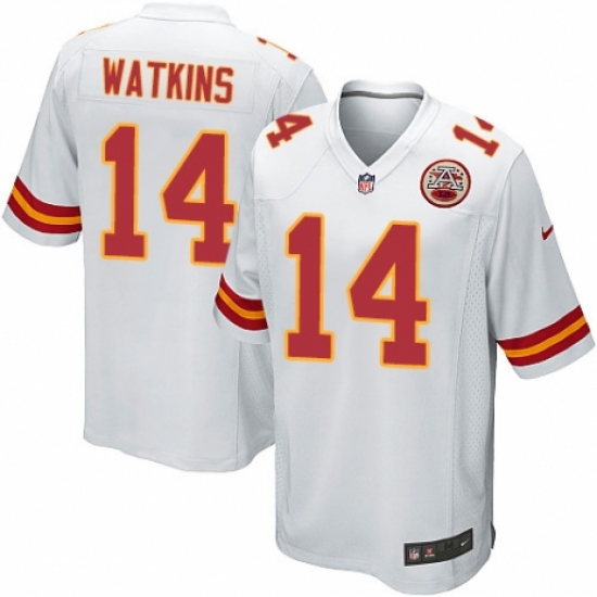 Men's Nike Kansas City Chiefs #14 Sammy Watkins Game White NFL Jersey - Ujersey