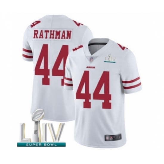 Men's San Francisco 49ers #44 Tom Rathman White Vapor Untouchable Limited Player Super Bowl LIV Bound Football Jersey - Ujersey
