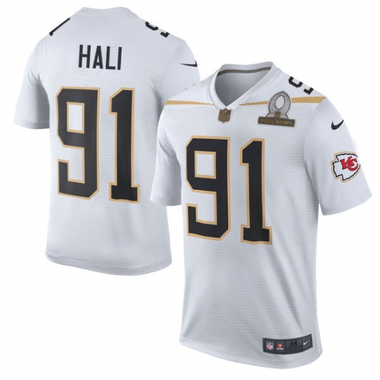 Men's Nike Kansas City Chiefs #91 Tamba Hali Elite White Team Rice 2016 Pro Bowl NFL Jersey - Ujersey