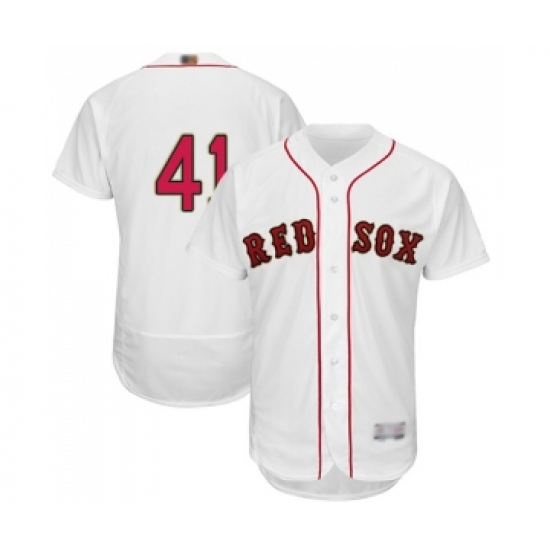 Men's Boston Red Sox #41 Chris Sale White 2019 Gold Program Flex Base Authentic Collection Baseball Jersey - Ujersey