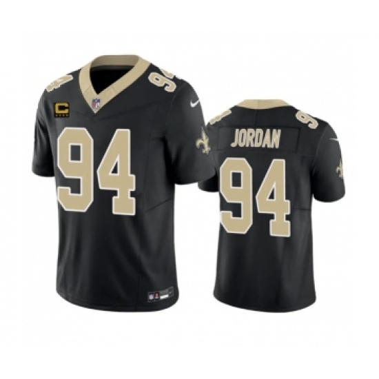 Men's Nike New Orleans Saints #94 Cameron Jordan Black 2023 F.U.S.E. 4-Star C Vapor Untouchable Limited Football Stitched Jersey - Ujersey