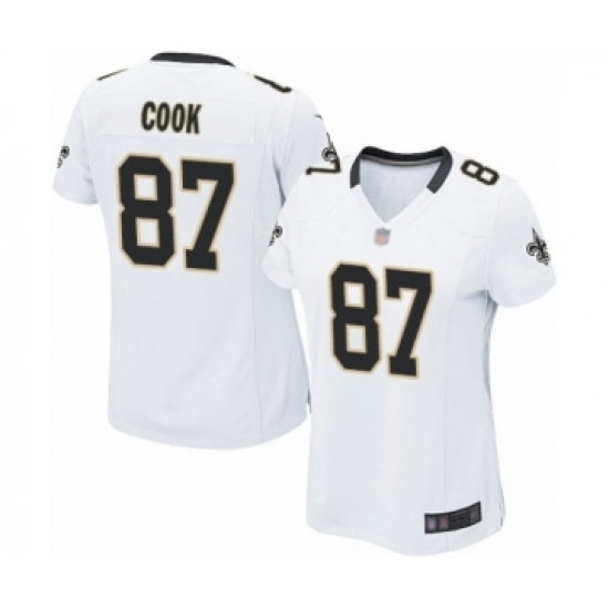 Women's New Orleans Saints #87 Jared Cook Game White Football Jersey - Ujersey