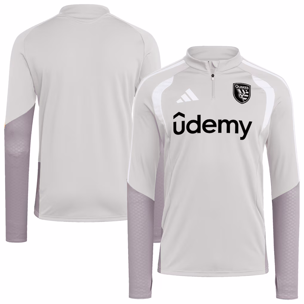 Men's San Jose Earthquakes adidas Silver 2026 Tiro Competition Quarter-Zip Training Top - Ujersey NHL