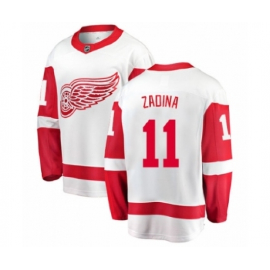 Men's Detroit Red Wings #11 Filip Zadina Authentic White Away Fanatics Branded Breakaway NHL Jersey - Ujersey