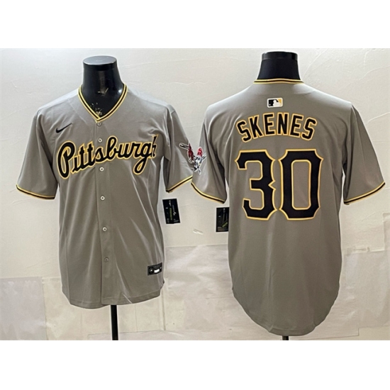 Men's Pittsburgh Pirates #30 Paul Skenes Gray Limited Stitched Baseball Jersey - Ujersey
