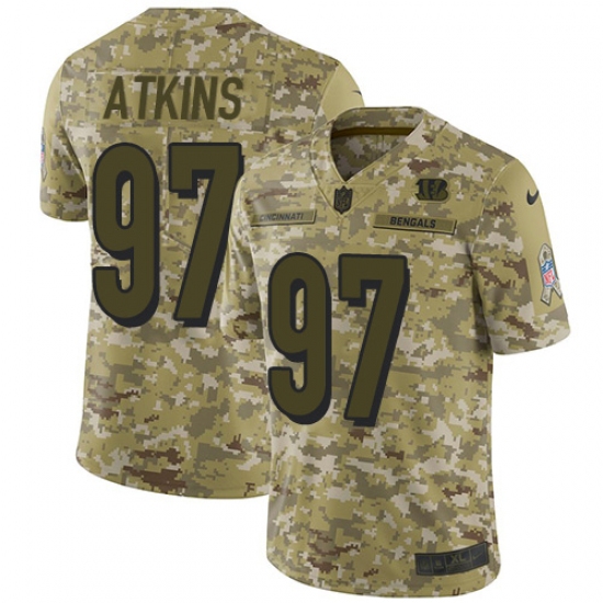 Men's Nike Cincinnati Bengals #97 Geno Atkins Limited Camo 2018 Salute to Service NFL Jersey - Ujersey