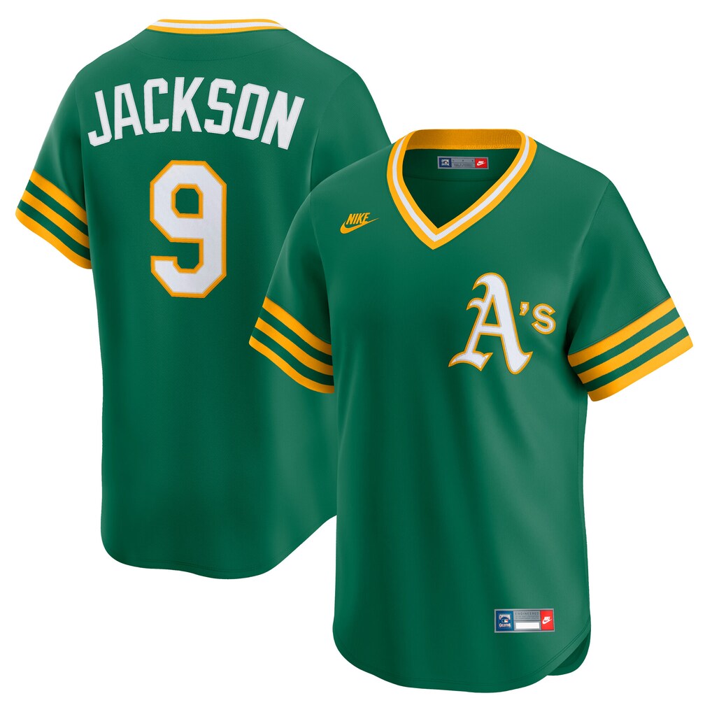 Men's Oakland Athletics Reggie Jackson Nike Kelly Green Cooperstown Collection Limited Jersey - Ujersey