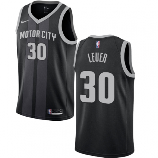 Youth Nike Detroit Pistons #30 Jon Leuer Swingman Black NBA Jersey - City Edition - Ujersey