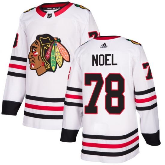 Men's Adidas Chicago Blackhawks #78 Nathan Noel Authentic White Away NHL Jersey - Ujersey