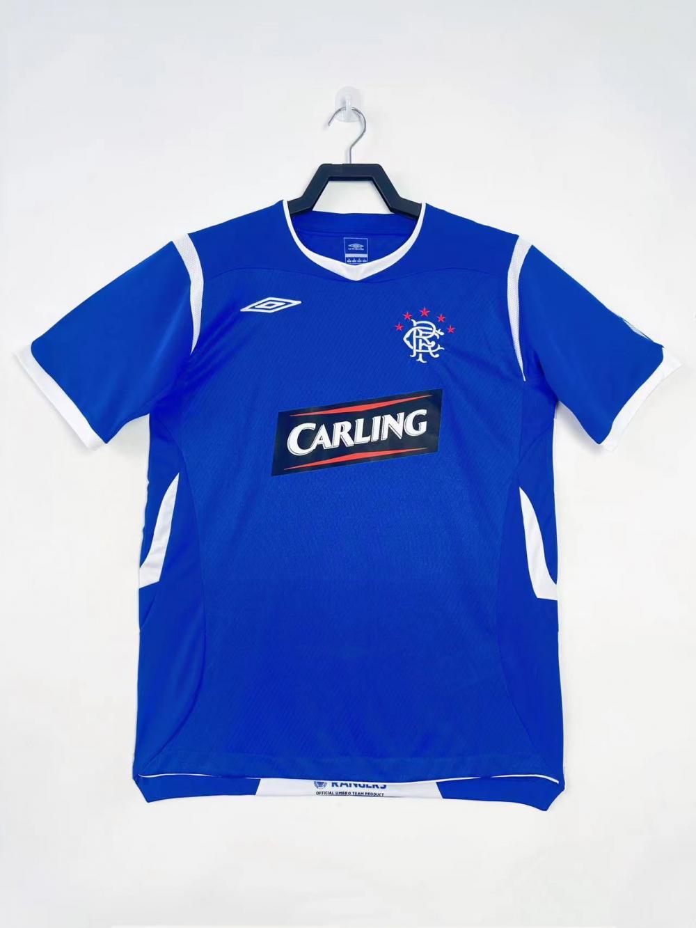 Rangers FC Retro Soccer Jersey Home Custom Shirt 2008-09 - ujerseystore
