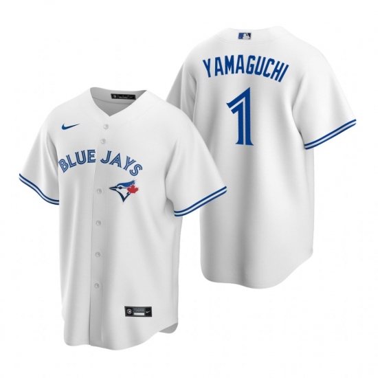 Men's Nike Toronto Blue Jays #1 Shun Yamaguchi White Home Stitched Baseball Jersey - Ujersey