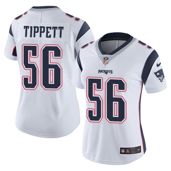 Women's Nike New England Patriots #56 Andre Tippett White Vapor Untouchable Limited Player NFL Jersey - Ujersey