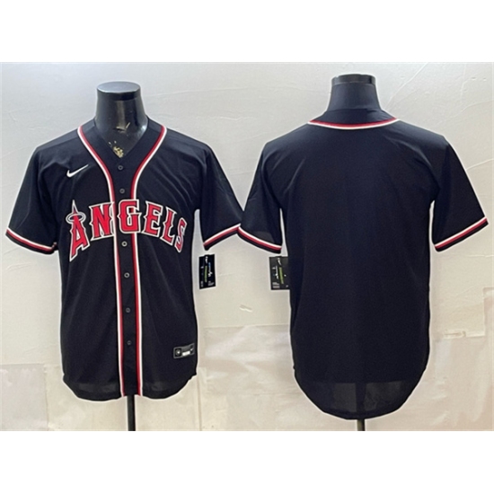 Men's Los Angeles Angels Blank 2026 Fashion Black Out Stitched Baseball Jersey - Ujersey