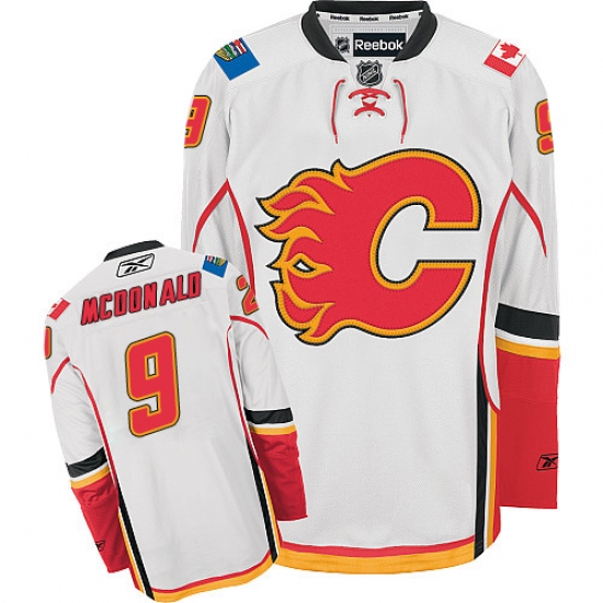 Women's Reebok Calgary Flames #9 Lanny McDonald Authentic White Away NHL Jersey - Ujersey