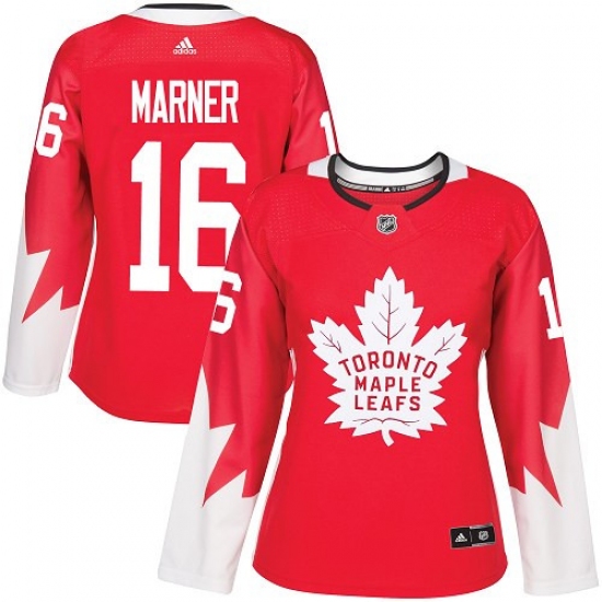 Women's Adidas Toronto Maple Leafs #16 Mitchell Marner Authentic Red Alternate NHL Jersey - Ujersey