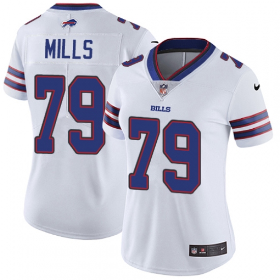 Women's Nike Buffalo Bills #79 Jordan Mills White Vapor Untouchable Limited Player NFL Jersey - Ujersey