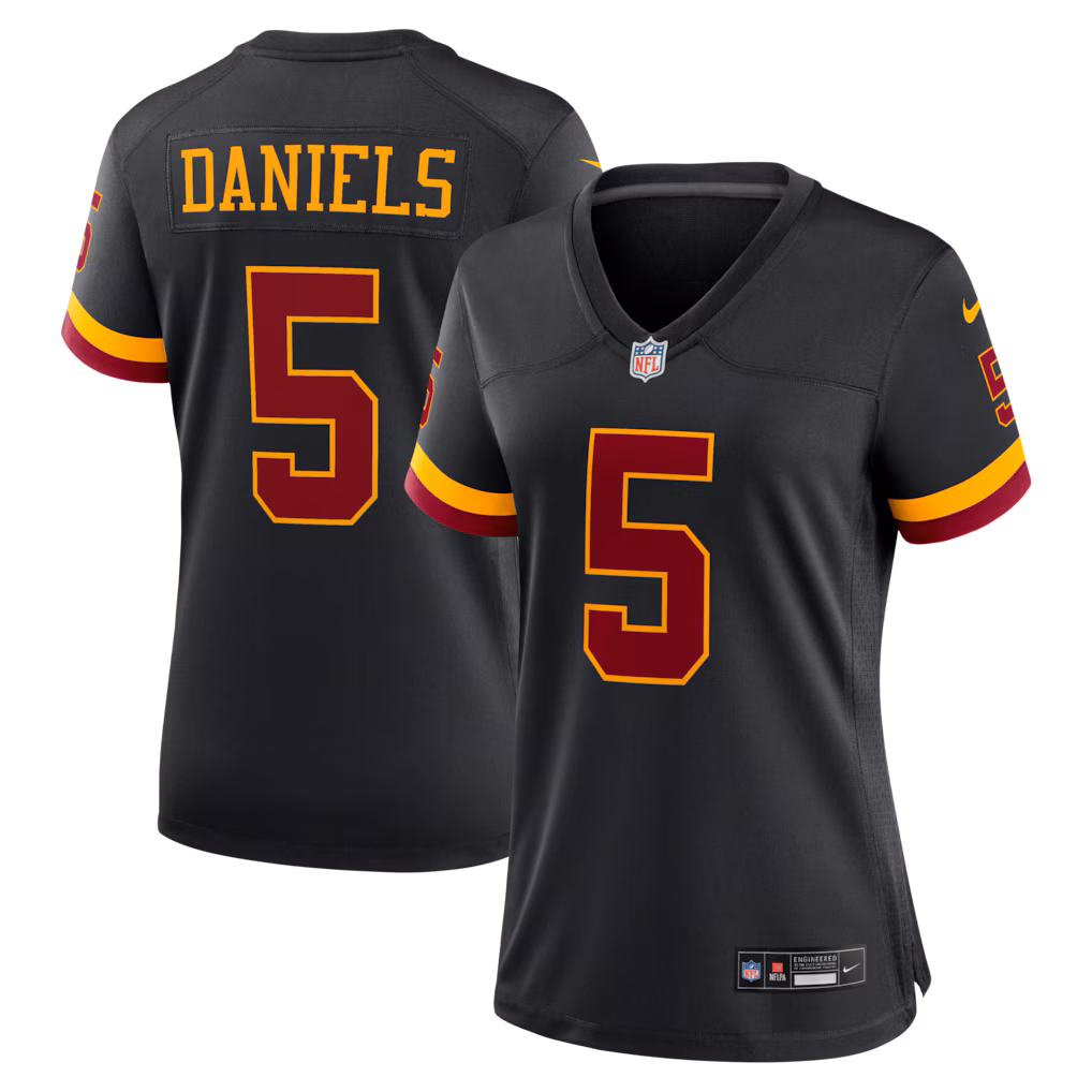 Women's Washington Commanders Jayden Daniels Nike Black Hail Raiser Alternate Game Jersey