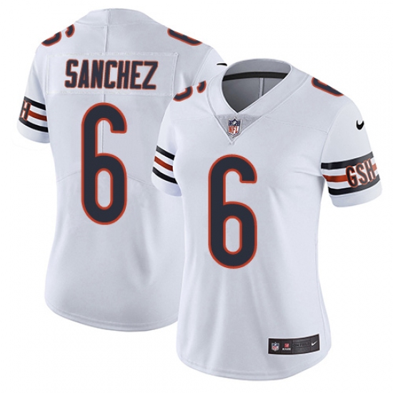 Women's Nike Chicago Bears #6 Mark Sanchez White Vapor Untouchable Limited Player NFL Jersey - Ujersey