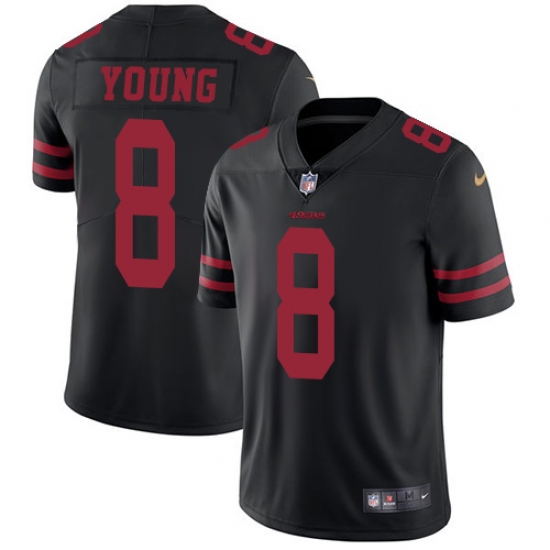 Youth Nike San Francisco 49ers #8 Steve Young Black Vapor Untouchable Limited Player NFL Jersey - Ujersey
