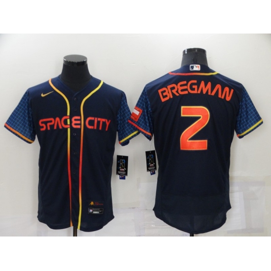 Men's Houston Astros #2 Alex Bregman Nike Navy 2022 City Connect Player Jersey - Ujersey
