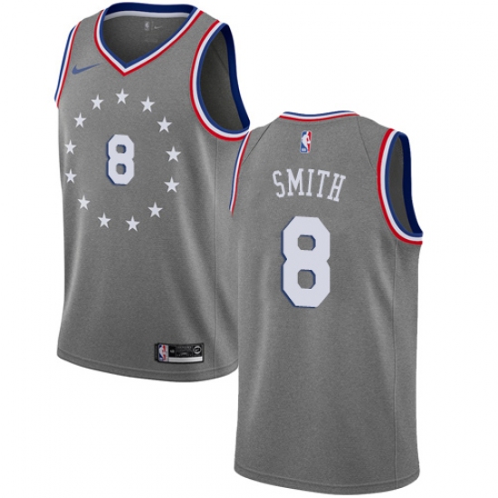 Women's Nike Philadelphia 76ers #8 Zhaire Smith Swingman Gray NBA Jersey - City Edition - Ujersey