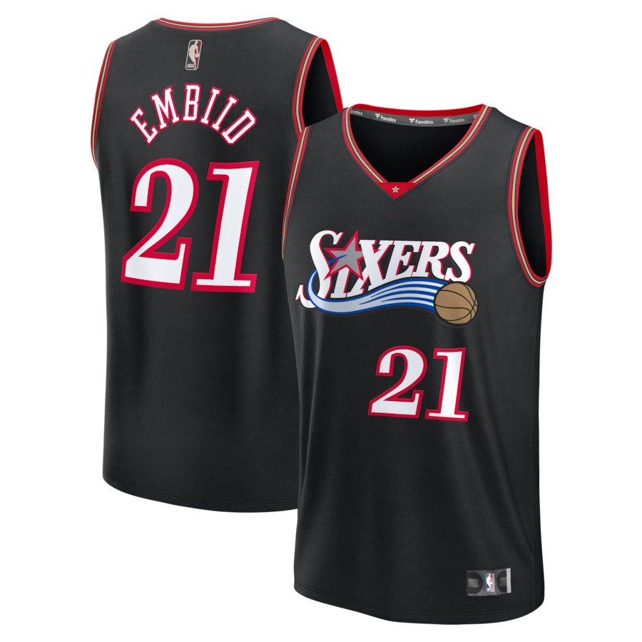Men's Philadelphia 76ers Joel Embiid Fanatics Black Fastbreak Jersey - Classic Edition - Ujersey NHL