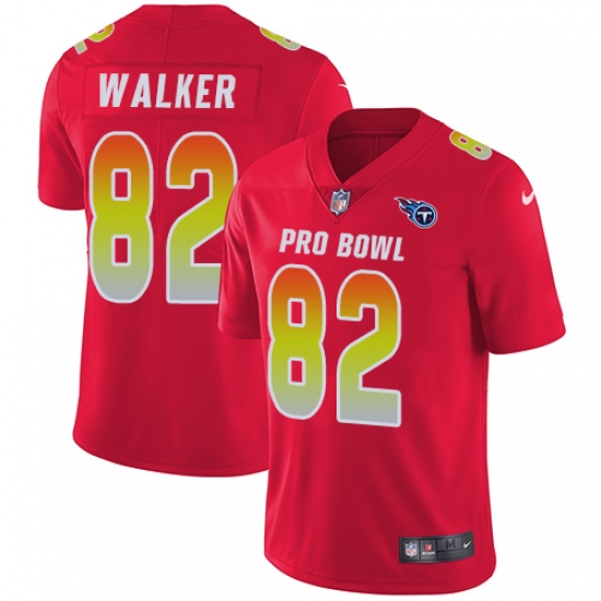 Youth Nike Tennessee Titans #82 Delanie Walker Limited Red 2018 Pro Bowl NFL Jersey - Ujersey