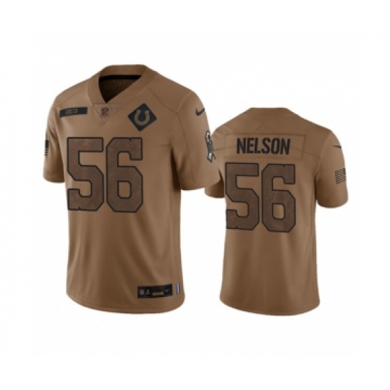 Men's Nike Indianapolis Colts #56 Quenton Nelson 2023 Brown Salute To Sertvice Limited Football Stitched Jersey - Ujersey