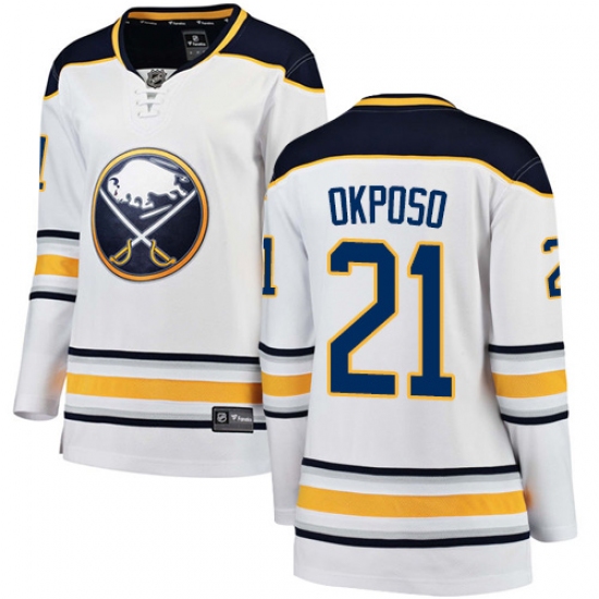 Women's Buffalo Sabres #21 Kyle Okposo Fanatics Branded White Away Breakaway NHL Jersey - Ujersey