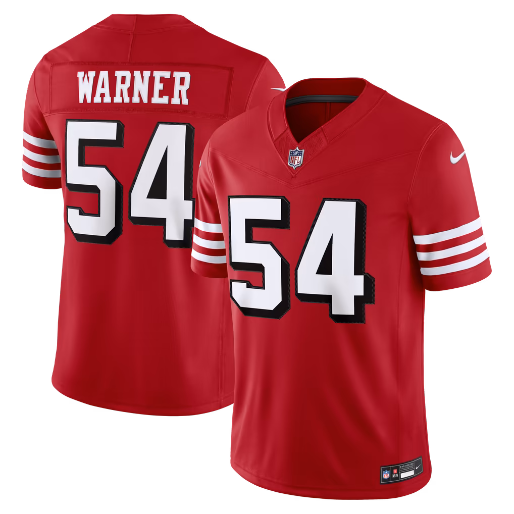 Men's San Francisco 49ers Fred Warner Nike Scarlet Alternate Vapor F.U.S.E. Stitched Limited Jersey - Ujersey